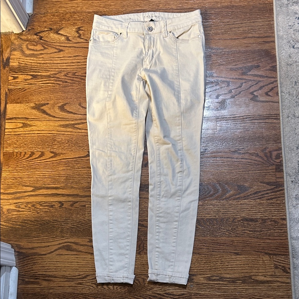 Cream Skinny Jeans